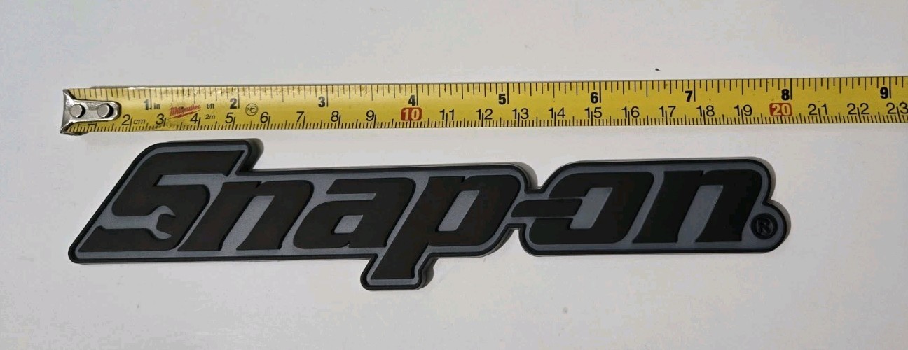 2PK SNAP ON TOOLS LOGO EMBLEM Matte Black Badge Decal + 2 Pocket Pry Bars RED !!