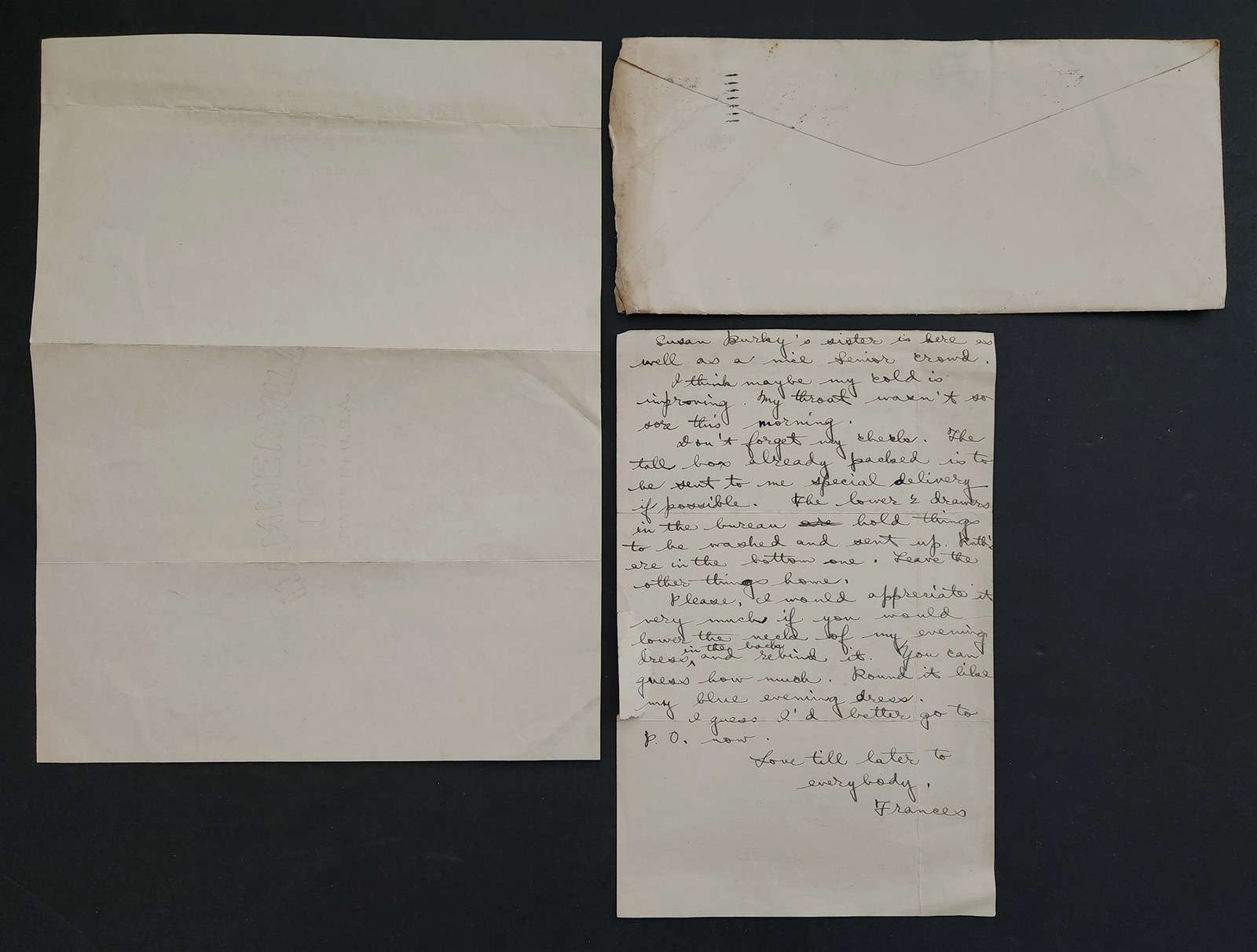 1920s antique LETTER LOT mineola ny FRANCES WHITTY from MOUNT HOLYOKE COLLEGE