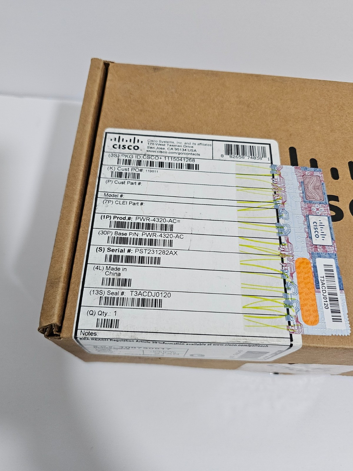 Cisco PWR-4320-AC AC Power Supply for Cisco ISR 4320, Spare. NEW