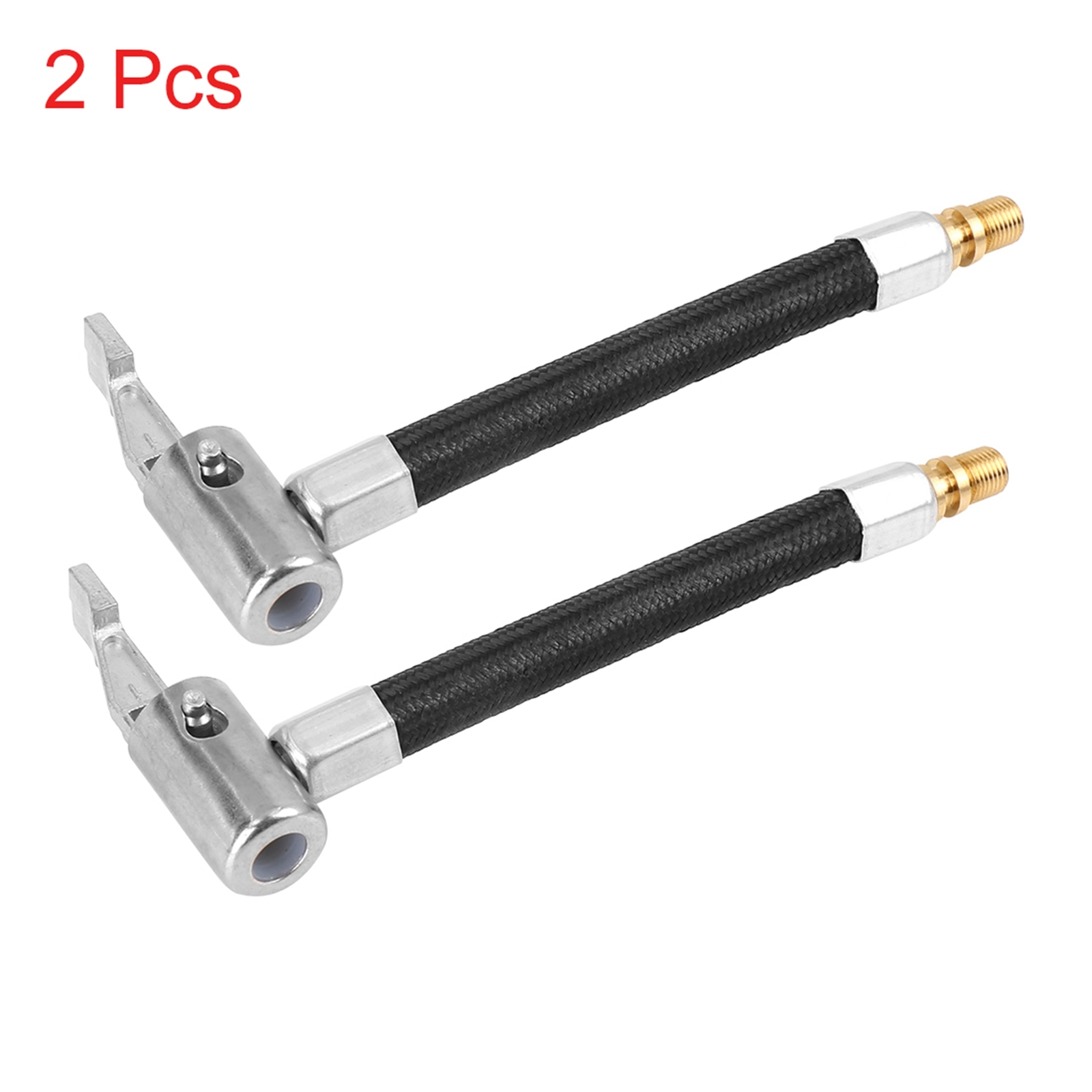 10cm Car Tire Valve Connect Air Chuck Inflator Pump Extension Hose Adapter 2pcs