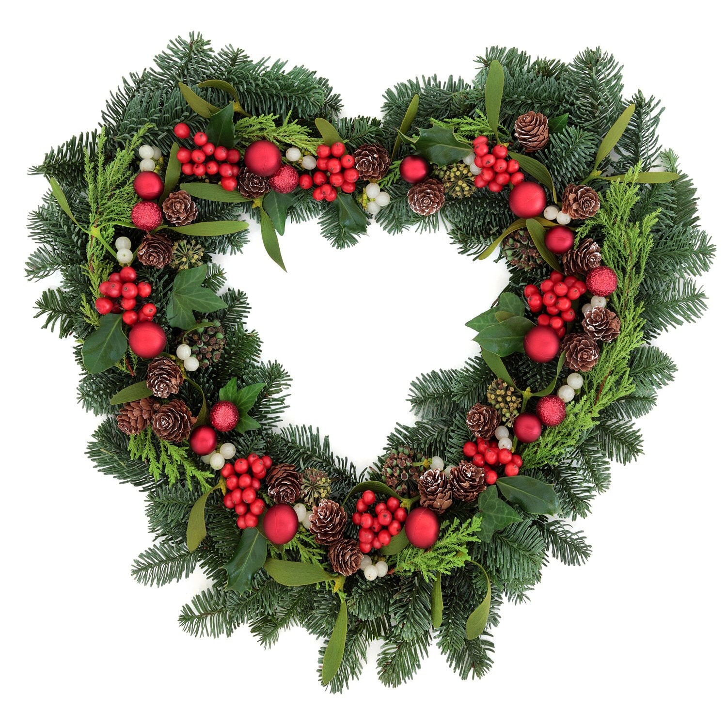 Pack of 2 Heart Shaped Wire Wreath Frame 12 Inches Dark Green Metal Wreath Fr...