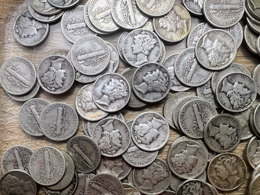Mercury Dimes Lot of 3 - Mixed Dates and Mints 1916 to 1945 - 90% Silver Coins