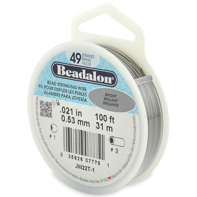 Beadalon Bead Stringing Wire 49 Strand 30/100 FT. BRIGHT Various Sizes + Colors