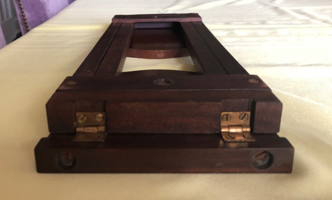 Antique English Regency Mahogany Book Slide Expandable Bookend Holder Library