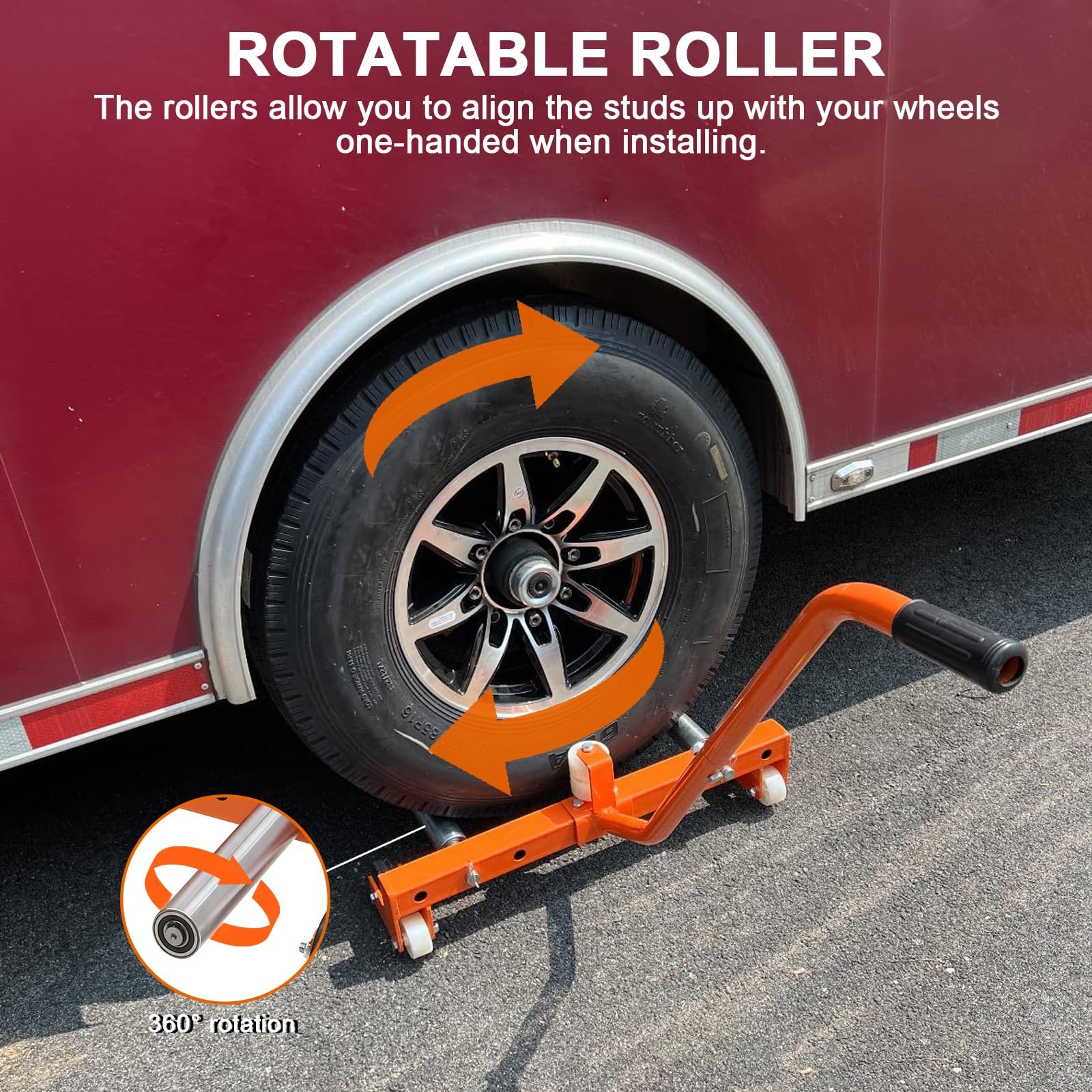 330LB Tire Wheel Dolly Adjustable Rolling Tire Dolly Tire Lift Moving Cart Dolly