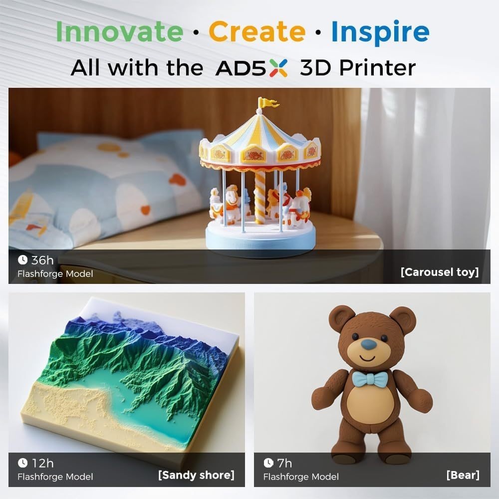 FLASHFORGE 3D Printer AD5X Upgraded 4 Color Printing IFS Intelligent Filament