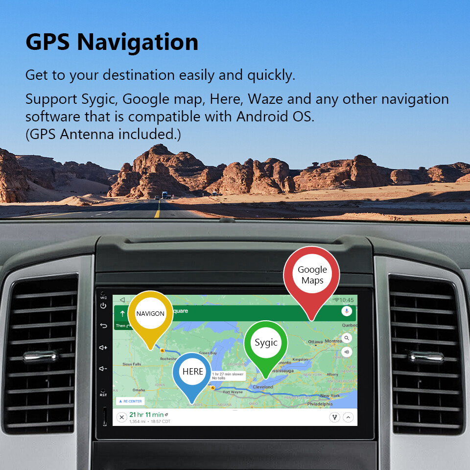 Q04SE CarPlay Android Auto 10 Double 2 Din 7"Car Stereo GPS Radio WiFi Head Unit