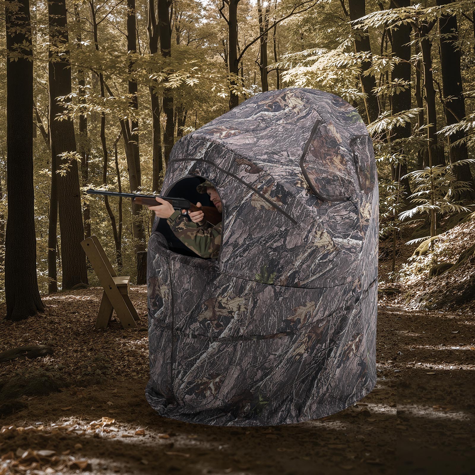 VEVOR Single Person Portable Hunting Blind Ground Deer Duck Blind Carrying Bag