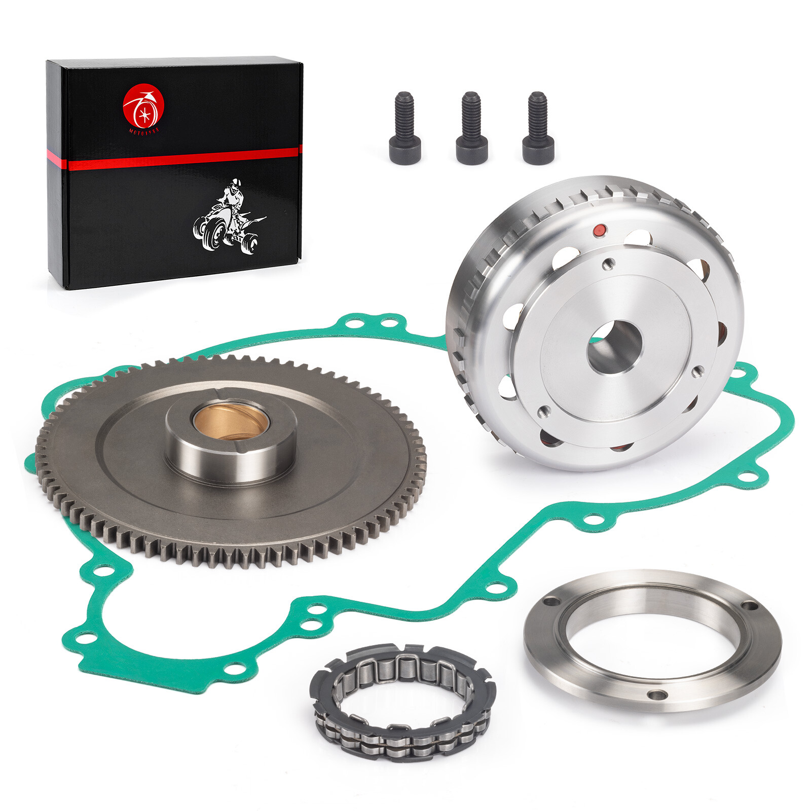 One Way Bearing Starter Clutch Idler Gear Gasket Kit For Polaris RZR 900 1000