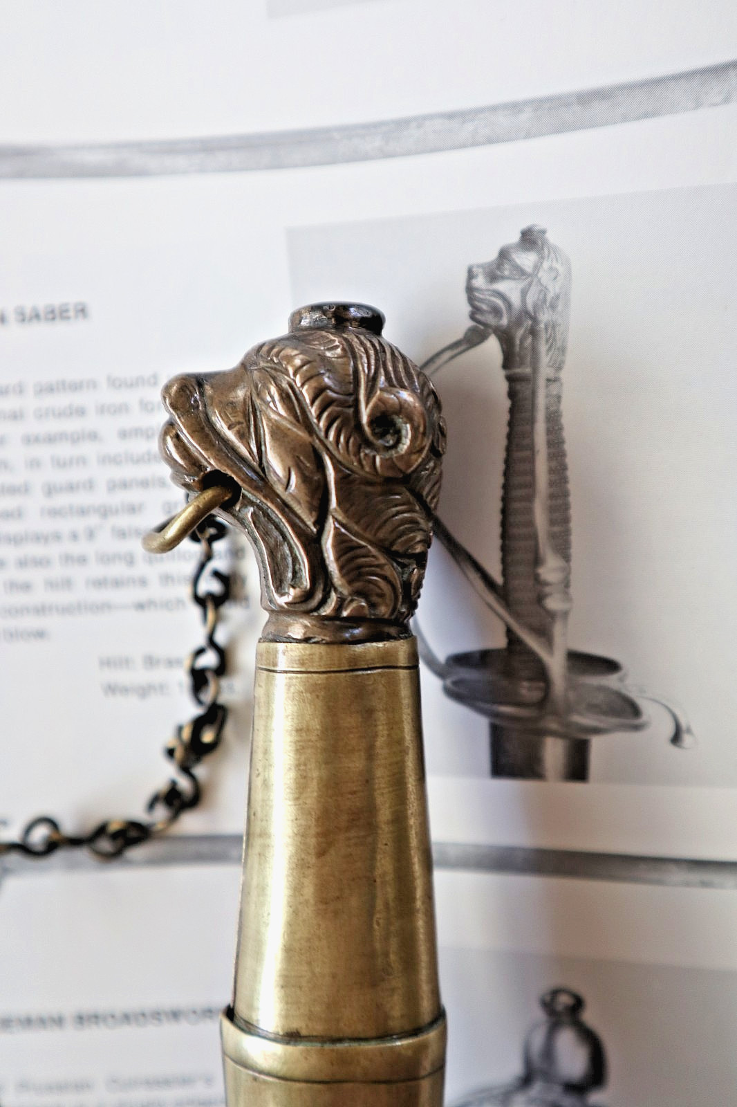 FRENCH INDIAN WAR REVOLUTIONARY WAR, GERMAN DOG HEAD SWORD CIRCA 1730-40