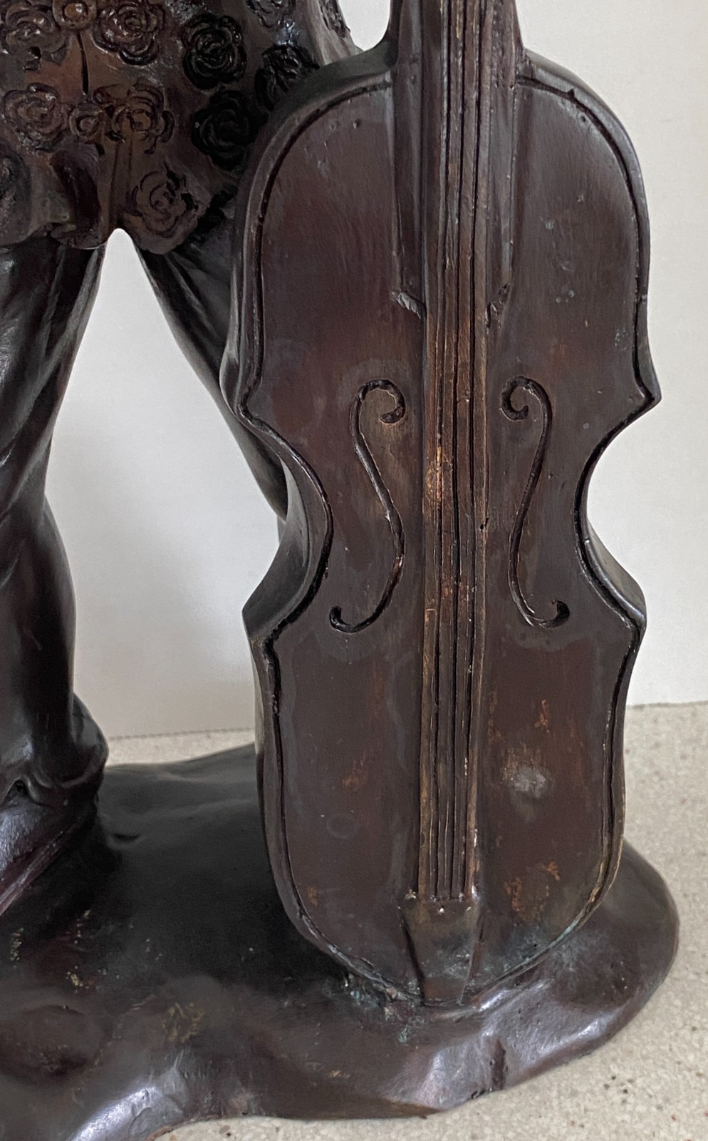 Vtg 17" Bronze Anthropomorphic Rabbit Sculpture Playing Cello Maitland Smith MCM