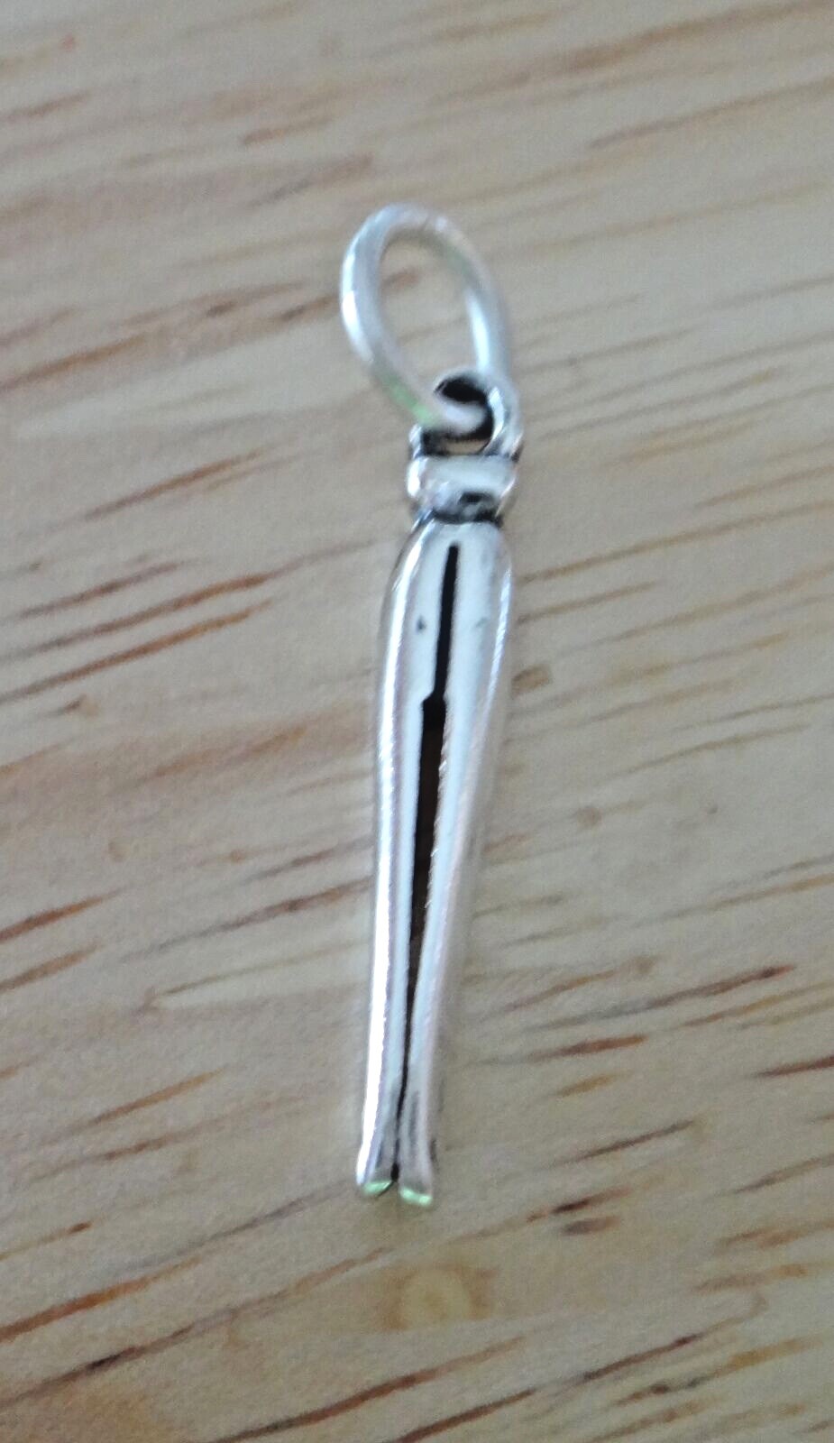 Sterling Silver 3D 22x2mm Fashion Laundry Clothes Pin Charm!