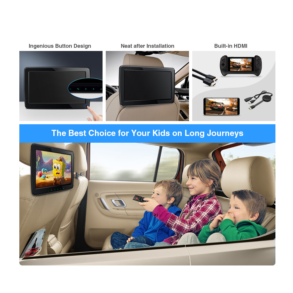 1PC 11.6" IPS Screen Car Headrest Monitor Multimedia Player HDMI USB 1366*768