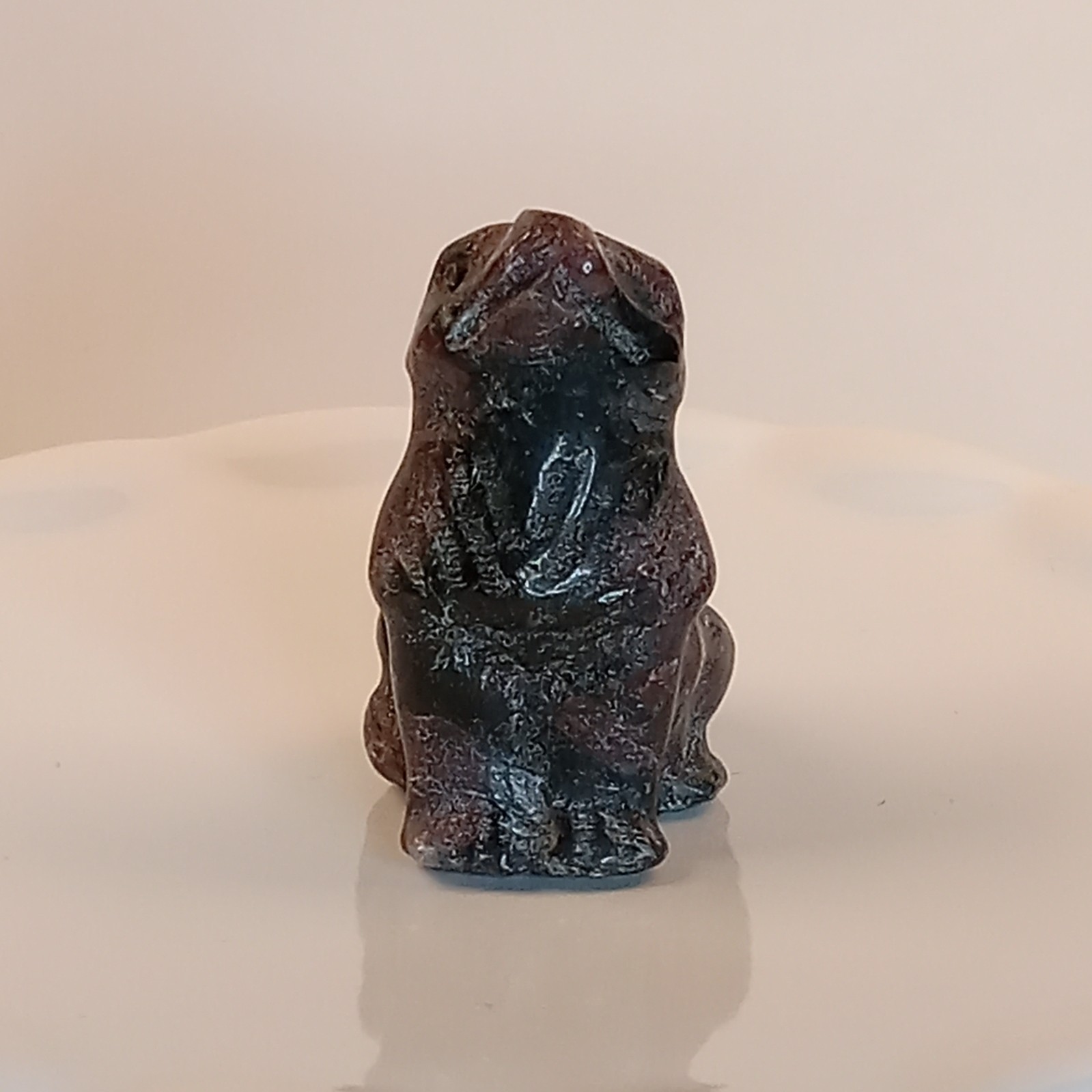 Garnet Astrophyllite Crystal Wolf Carving Polished 28g | F38