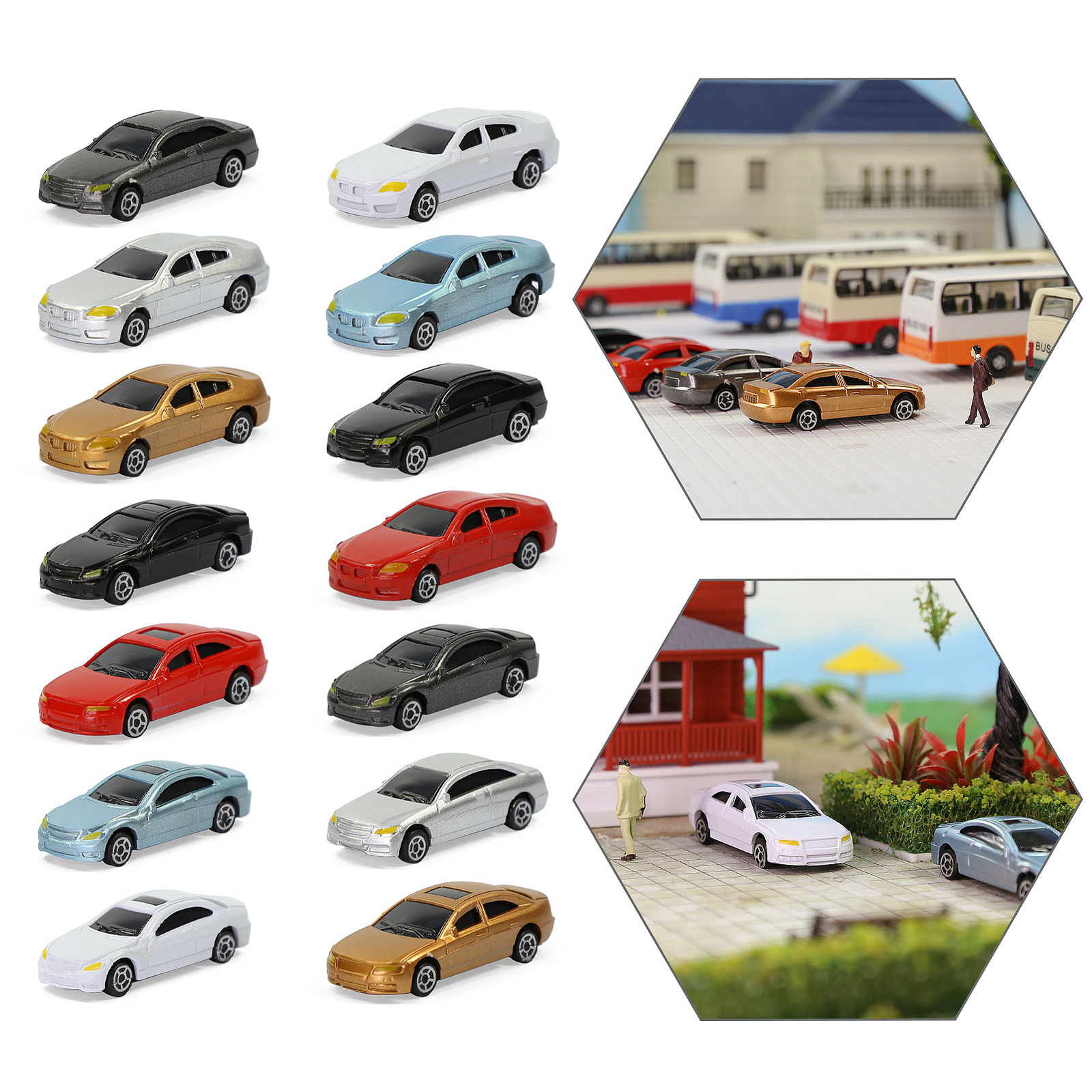 50pcs HO Scale Model Cars 1:87 Building Scenery Railway Layout C100