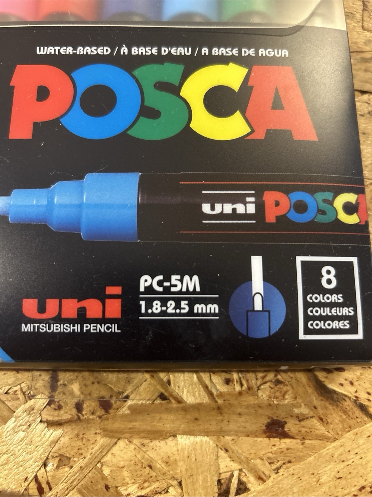 2-Pack, POSCA Paint Marker Medium Tip 1.8–2.5mm, PC-5M, Water-Based, 8 Colors