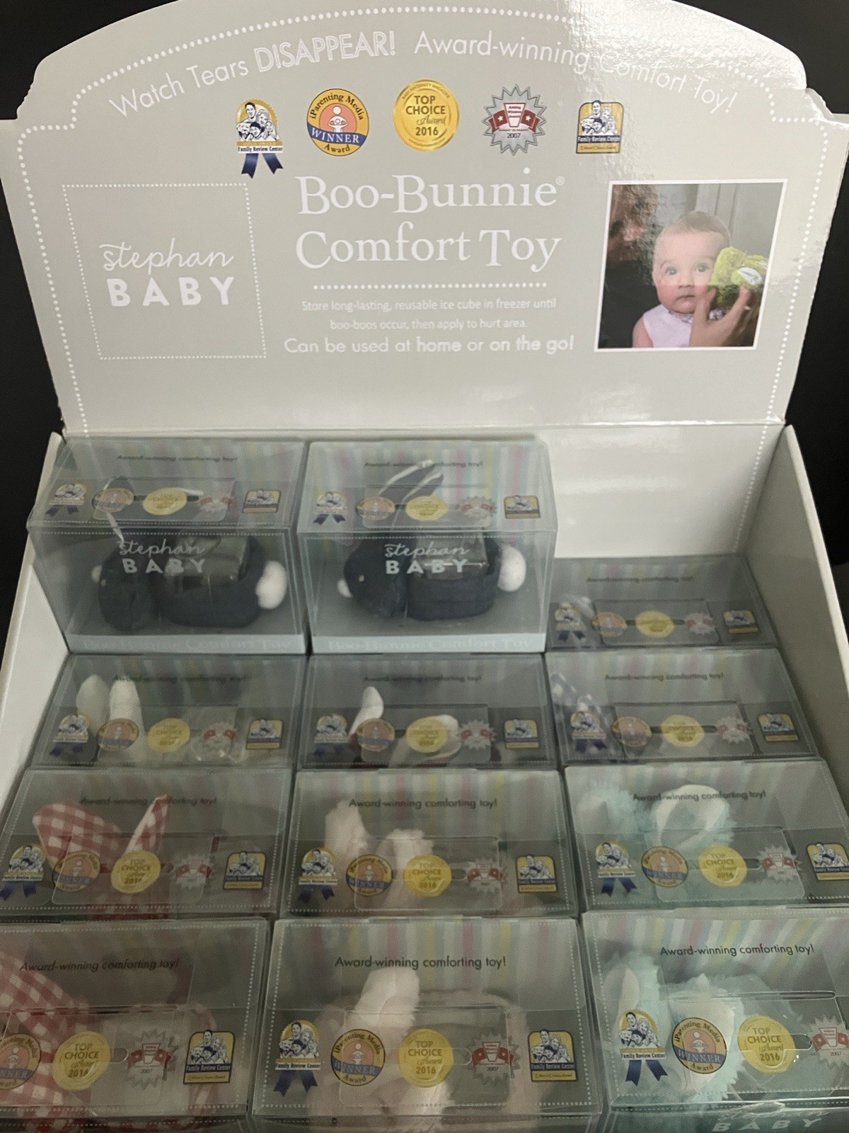 New Stephan Baby Boo-Bunnie Denim Plush Comfort Toy w/ Boo Cube Soothing