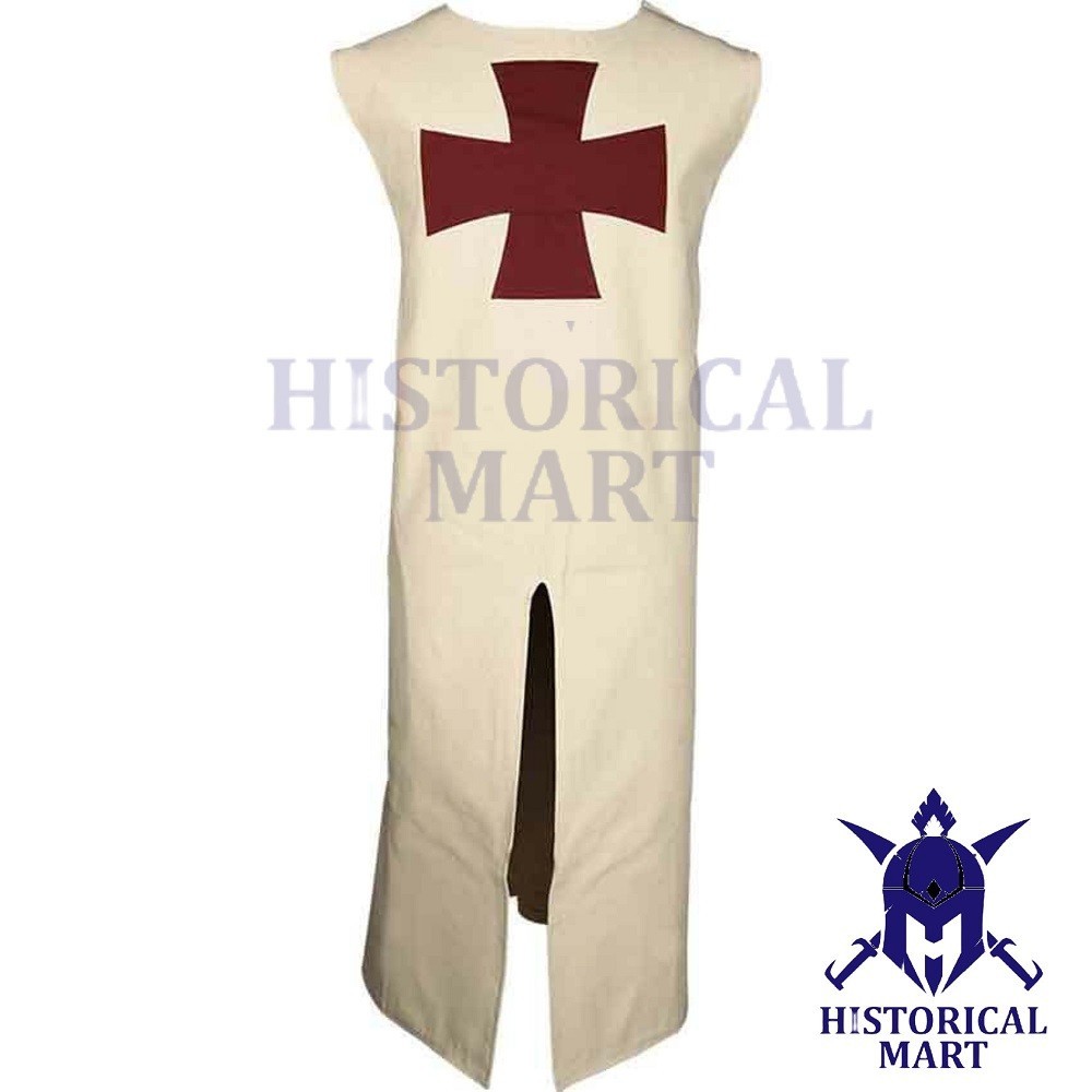 Medieval Templar Knight Tunic Surcoat Cloak Crusader Cross Costume Renaissance