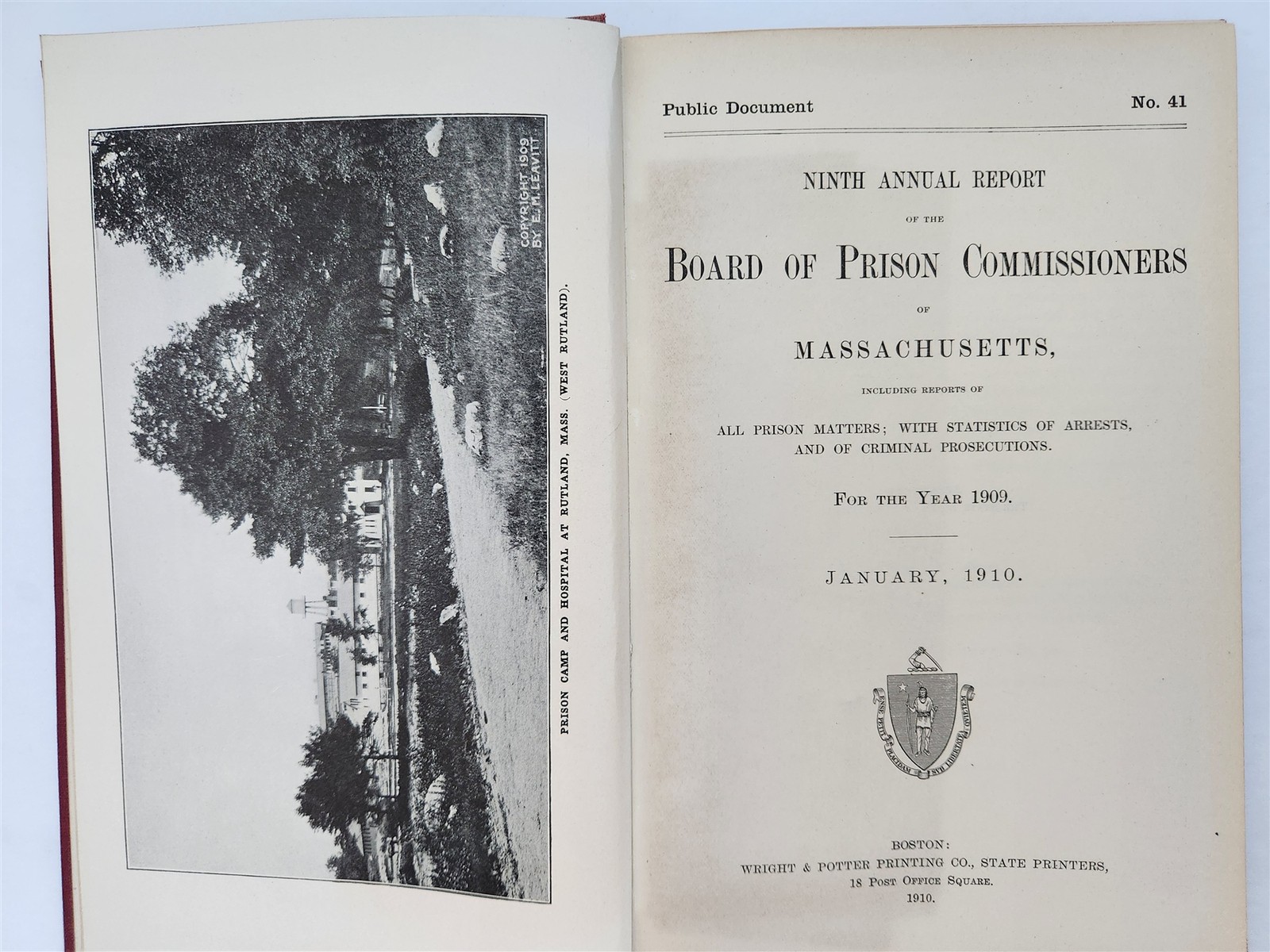 1910 antique MASSACHUSETTS PRISONS murder convicts hospital photos criminology