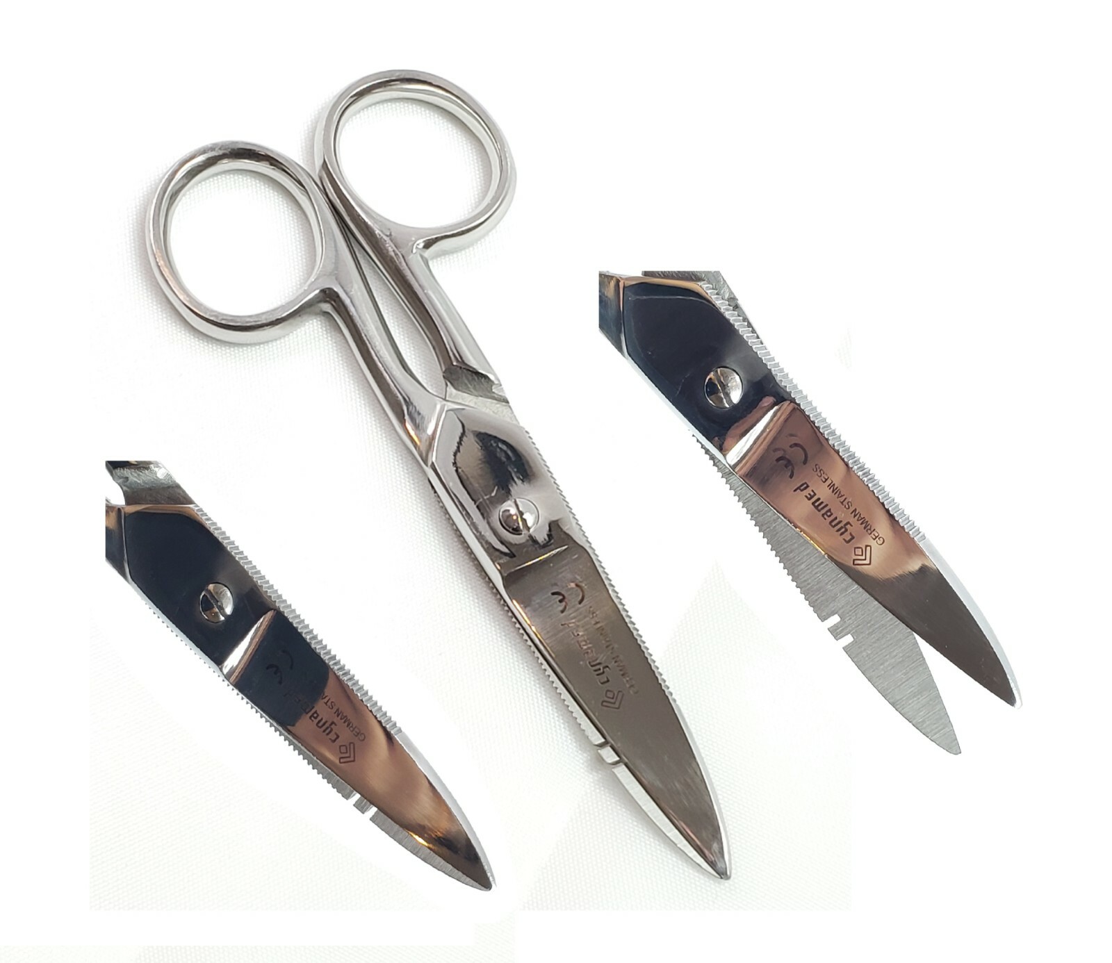 Multi-Purpose Electrician Red Scissors 5.25" Cutting Stripping Wires Instruments