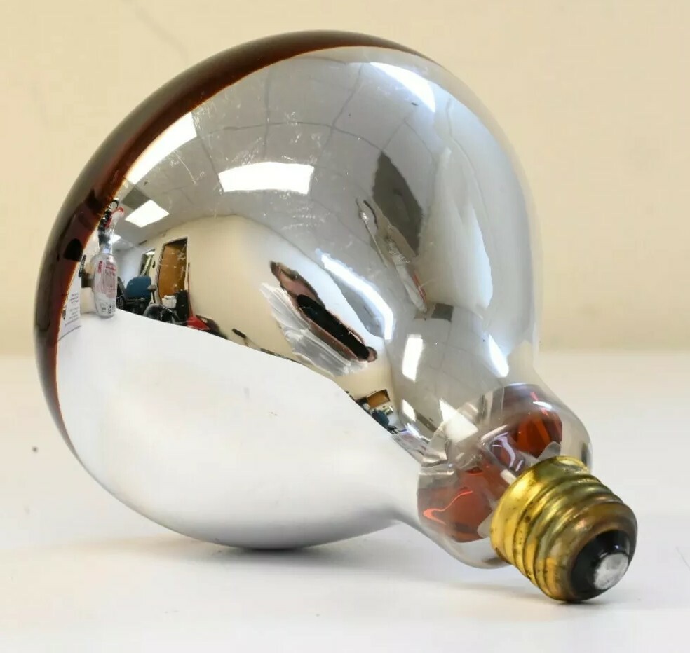 250 Watt Red Heat Lamp Bulb 250w 130v R40 IR Infrared Incandescent Reflector