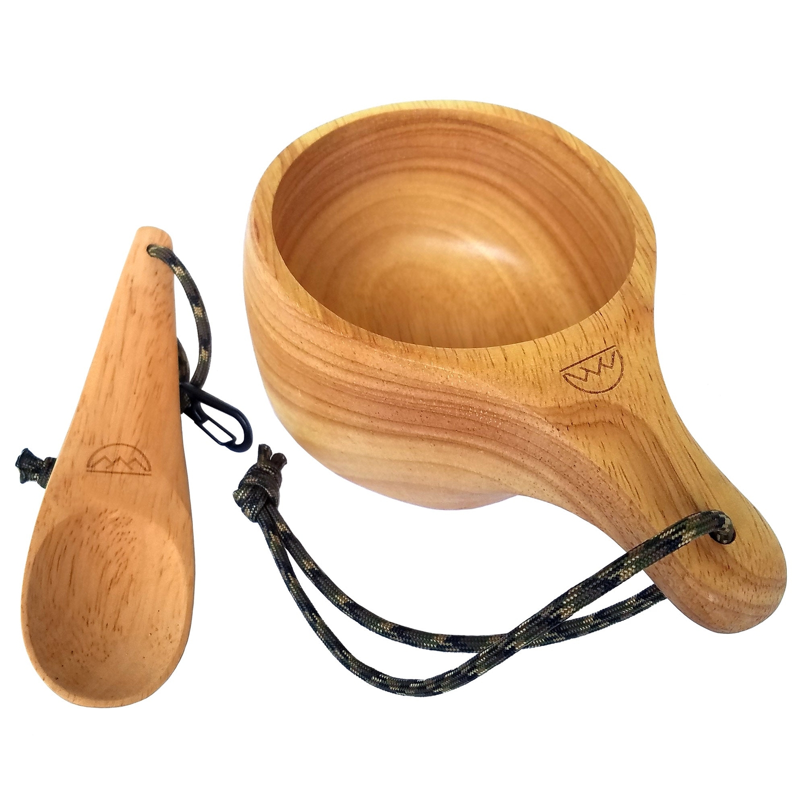 Kyrre™ Carved Nordic Kuksa - Solid Wood Camp Mug & Spoon Set