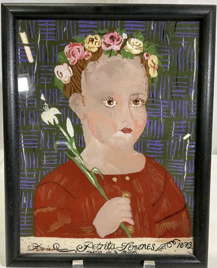 antique mexican folk art painting