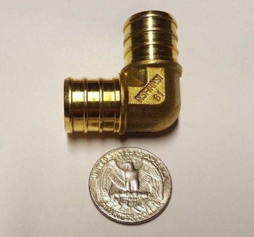 50 PIECES 3/4" X 3/4" PEX ELBOW - BRASS CRIMP FITTINGS (LEAD-FREE)