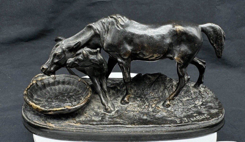 P.J. Mene Horse And Foul Sculpture