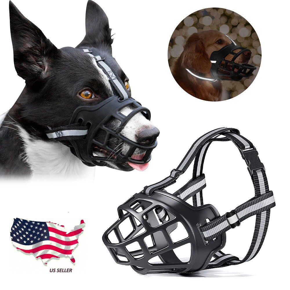 Dog Muzzle Pet Adjustable Breathable Soft Barking Silicone Anti Bite Mouth Mask