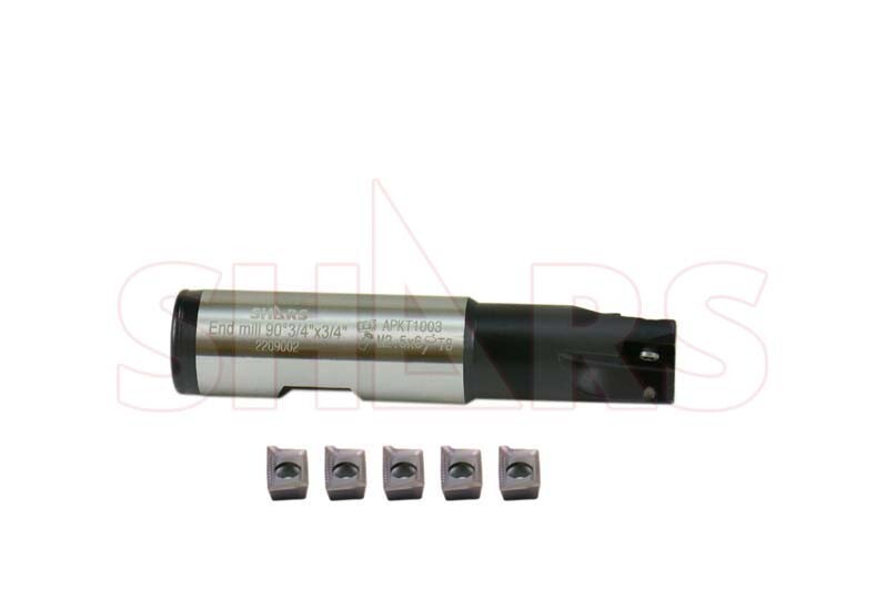 Shars 3/4" 3 FL 90° Indexable End Mill W/Certificate +5pc APKT Insert ![