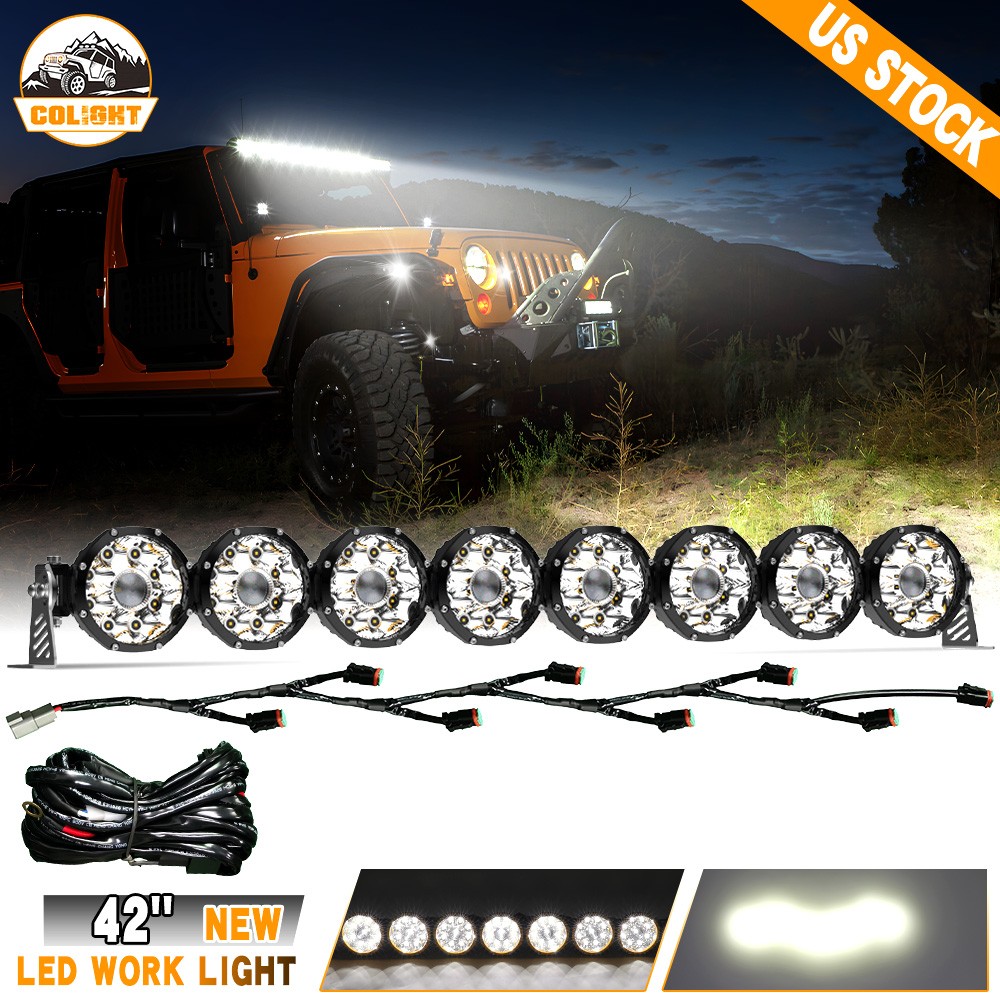 Ultra-bright 42" 8 XL Linkable LED Universal Light Bar Pod SUV ATV 4X4 UTV Truck