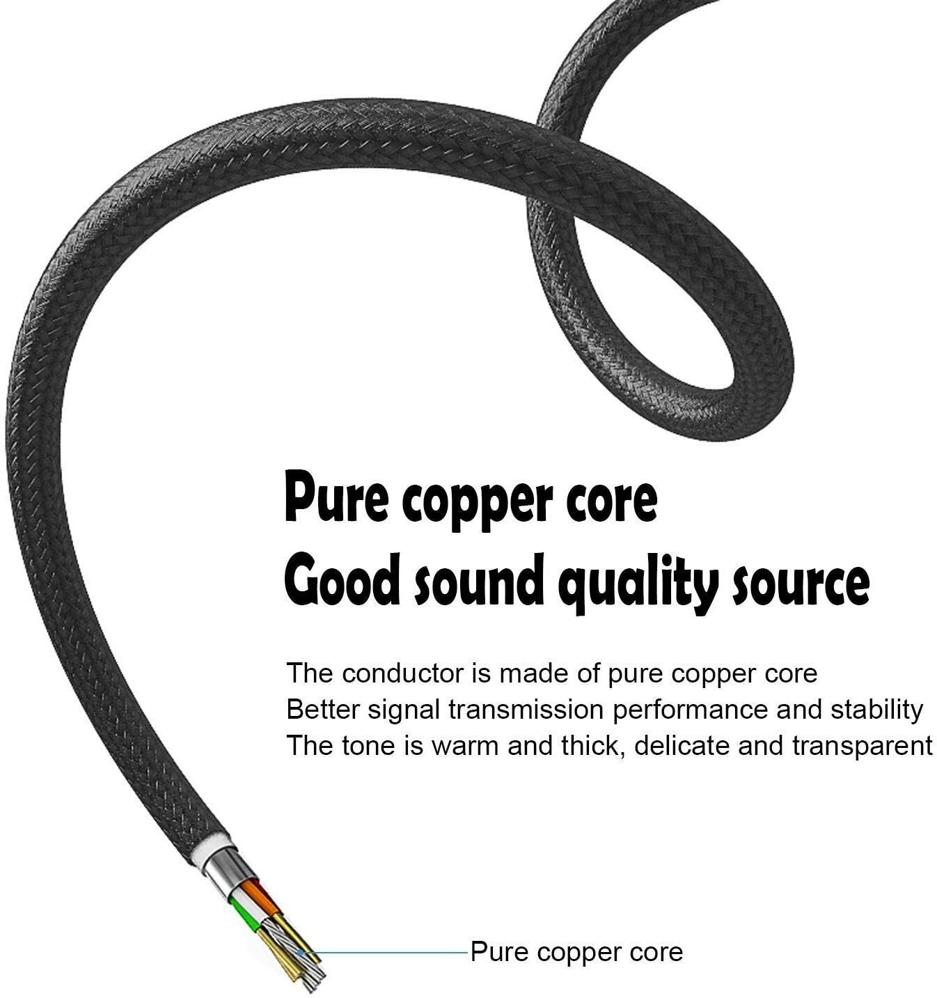 3.5mm 1/8" TRS to Dual 6.35mm 1/4" TS Mono Stereo Y-Cable Splitter Cord