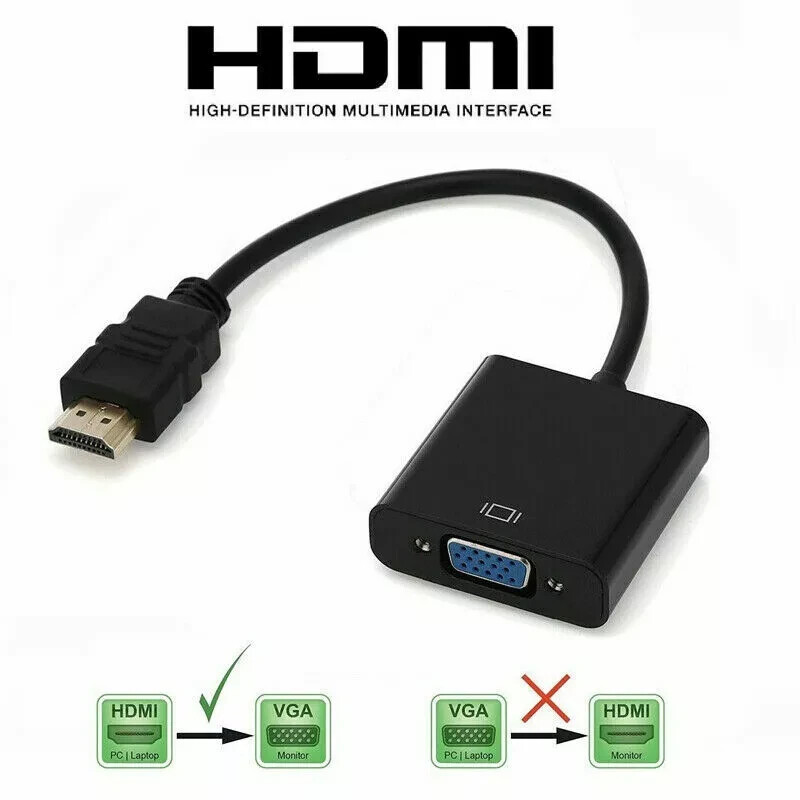 HDMI Male to VGA Female Adapter Converter Cable for Video HDTV DVD PC 1080P