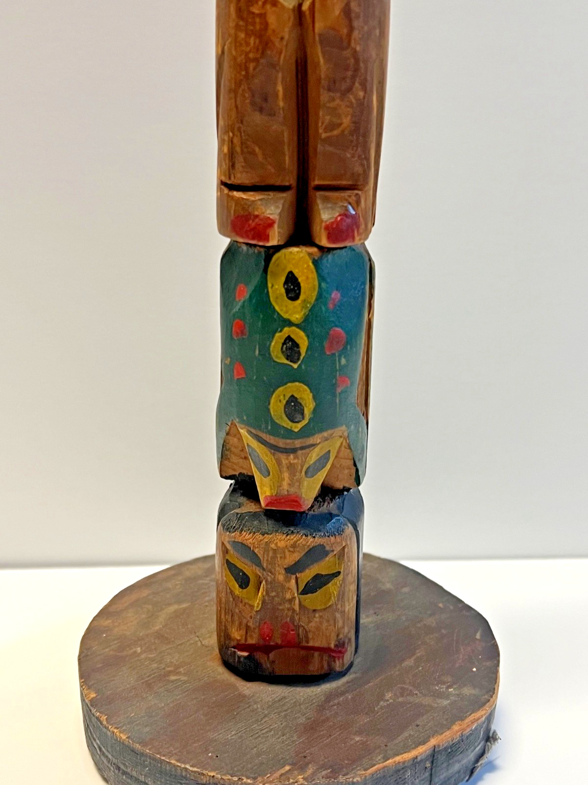 Fine Old Northwest Coast Salish or Nu-Chah-Nulth Indian Totem Candlestick; 1890s