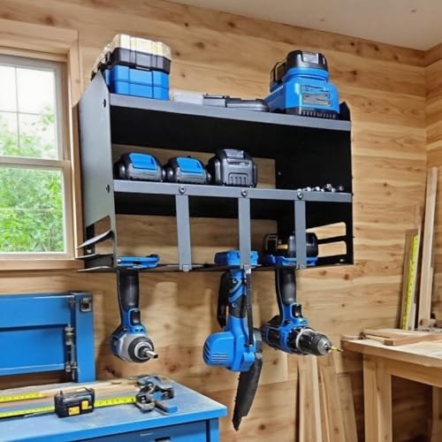 Power Tool Organizer Wall Mount, Utility Racks 3 Layers 18.9*9.06*12.2 Black