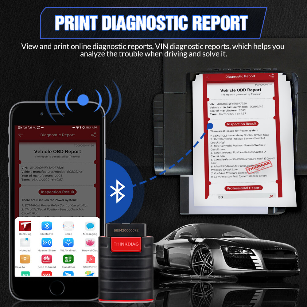 THINKCAR Thinkdiag Bidirectional Full Software Free OBD2 Scanner Diagnostic Tool