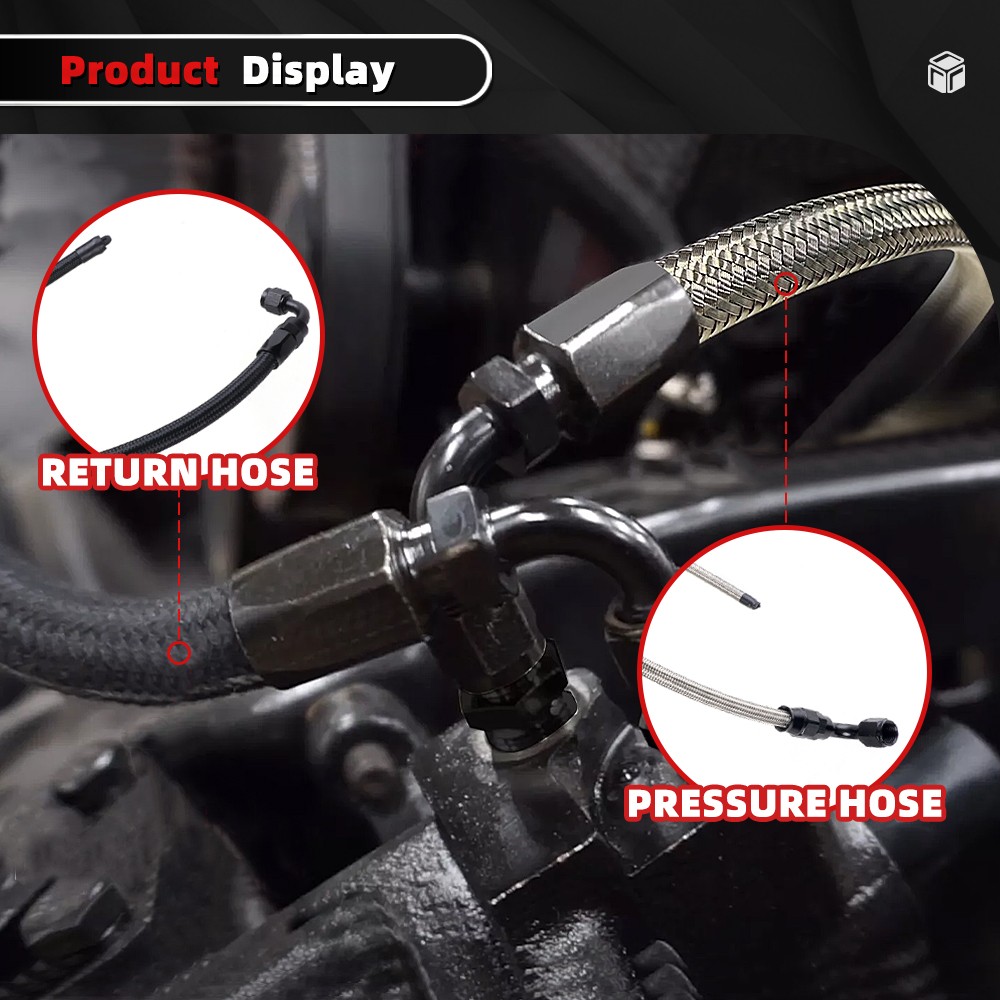 Universal 6AN Power Steering Pump Hose Kit For GM LS Swap Pressure Return Line