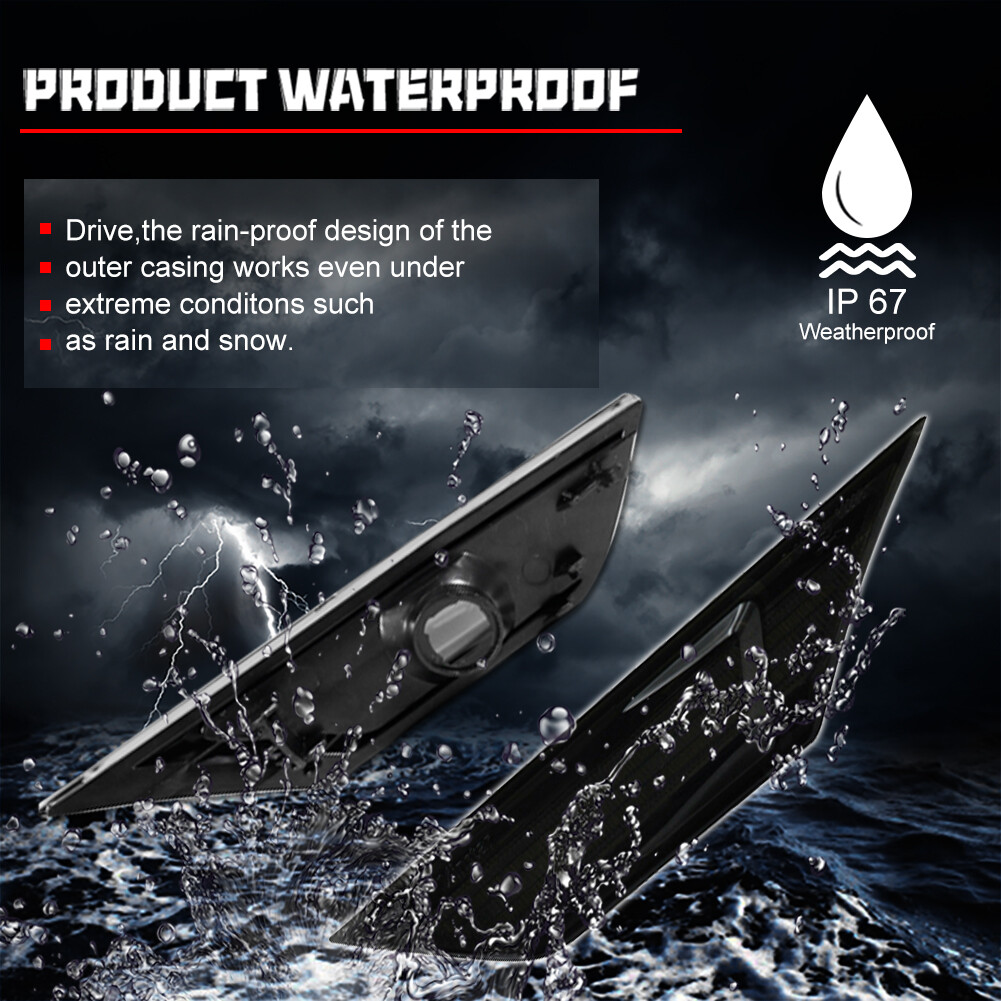 Smoked Side Marker Lamp Turn Signal Light W/ Led Bulbs for Honda Civic 2016-2021