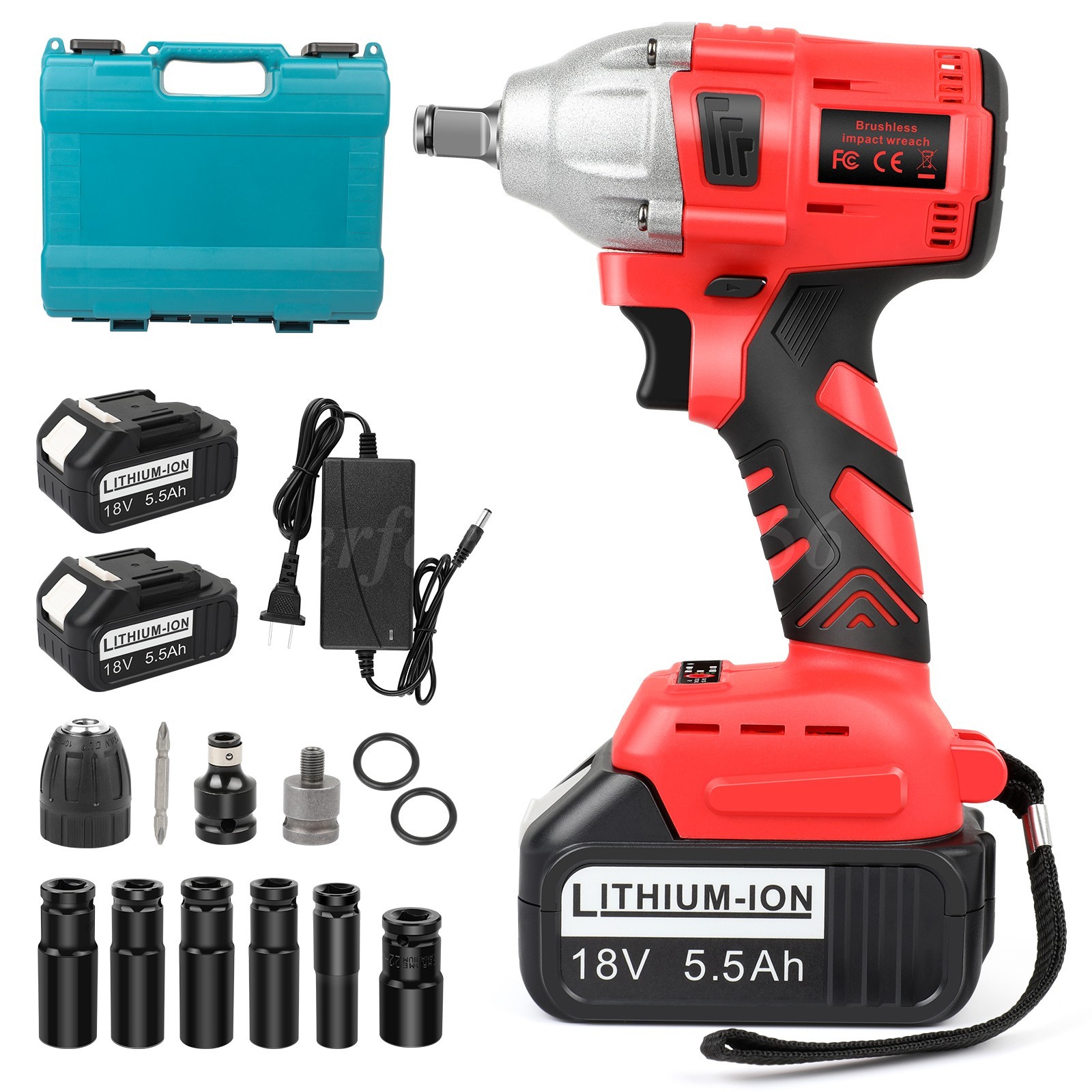 Electric Impact Wrench 1000Nm High Torque Impact Gun 1/2" Cordless Impact Wrench