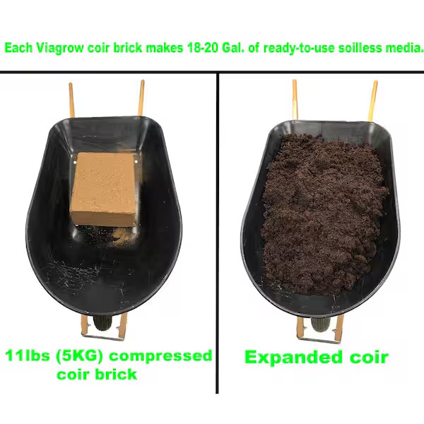 NEW 100% Coconut Coir Block of Soilless Media 11 Lb. (5KG) Retail Nutrients