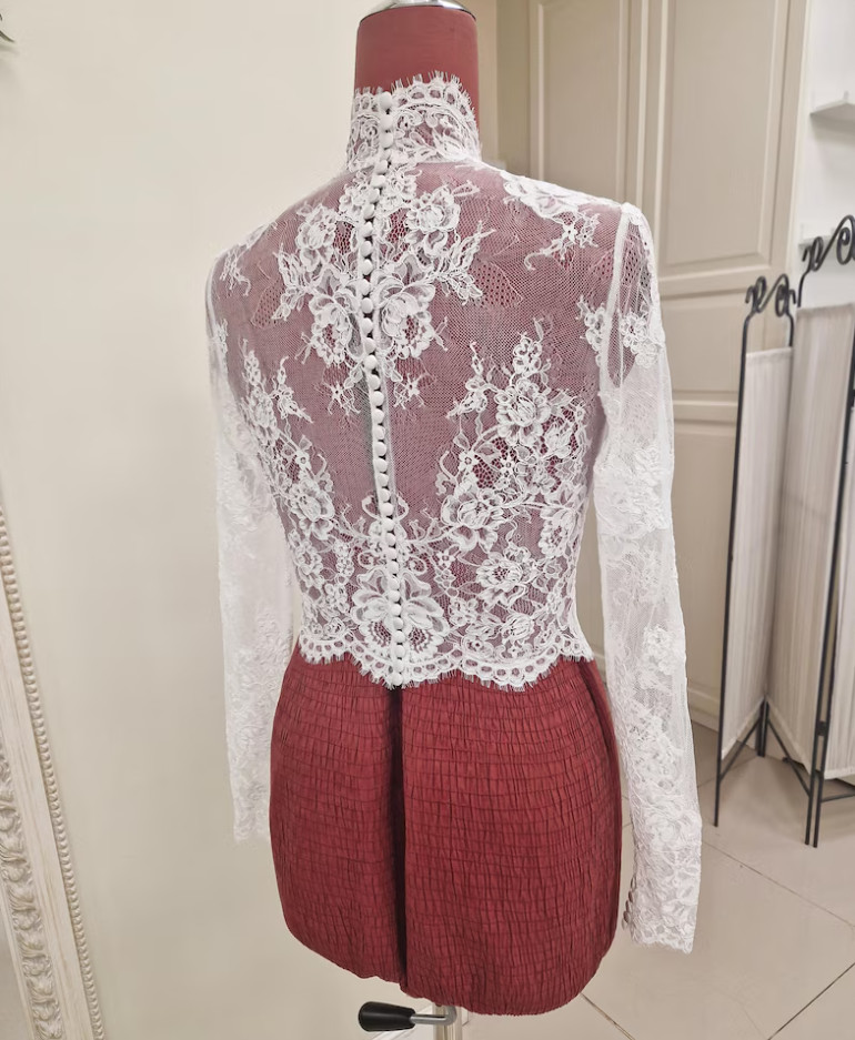 Lace Wedding Jacket Bolero Long Sleeves White Ivory Bridal Jackets for Bride