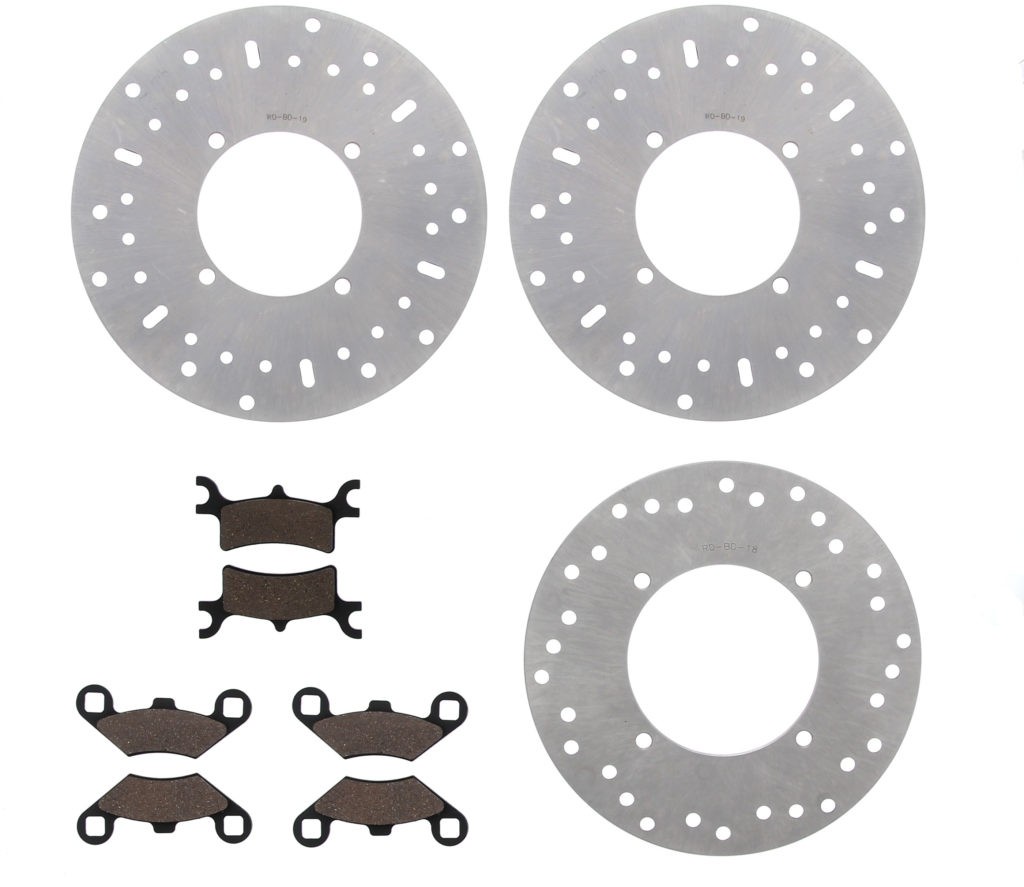 2005-2007 Polaris 800 Sportsman EFI Front & Rear Brake Rotors & Brake Pads