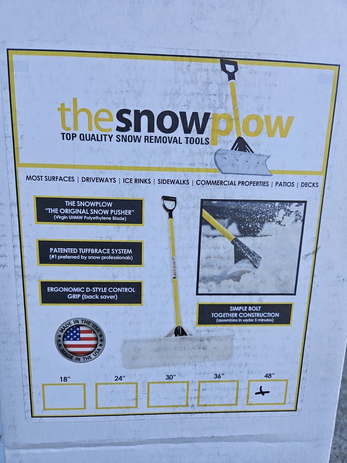 THE SNOWPLOW 48 inch Snow Shovel - 50548 Never Used!!