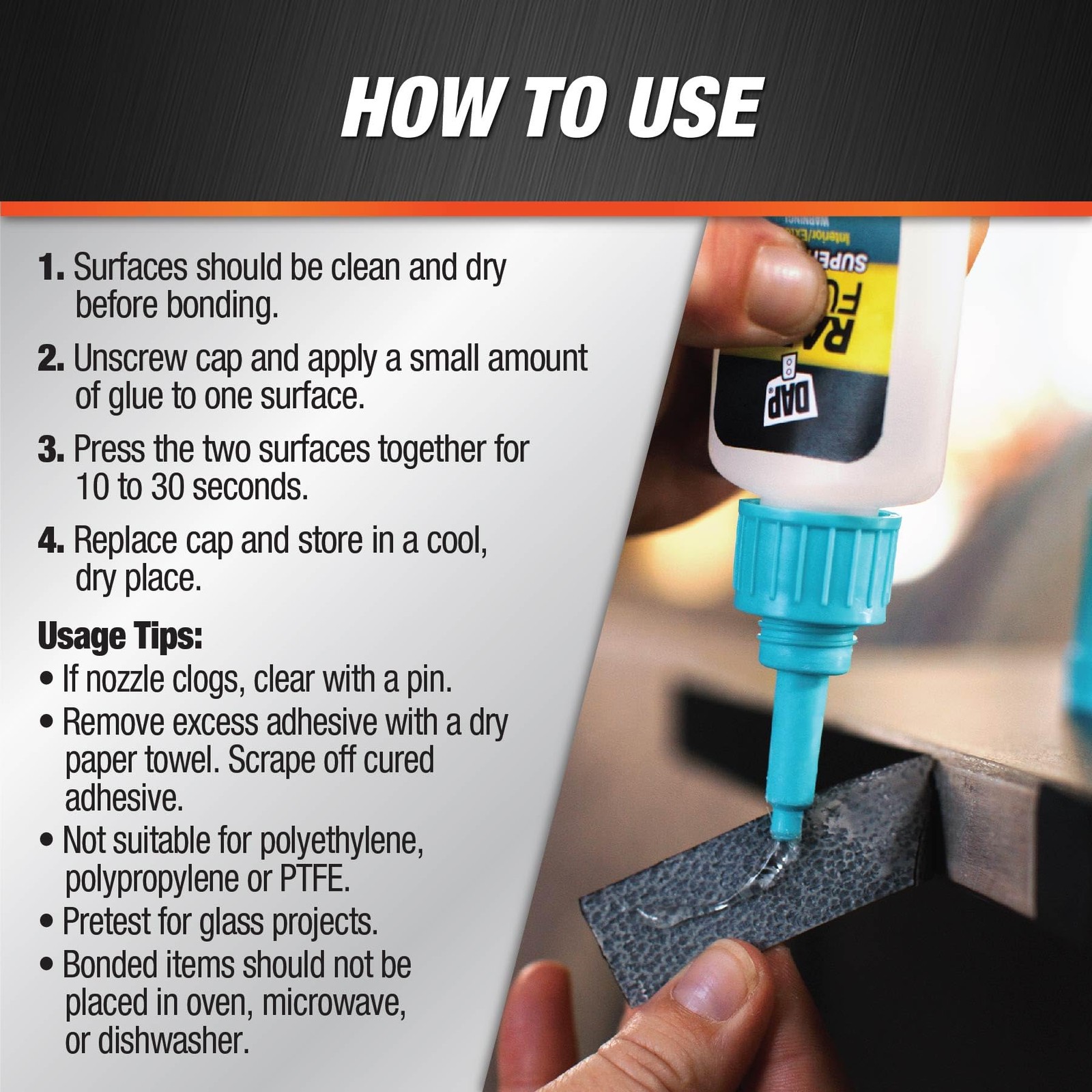 DAP RapidFuse High Strength Glue Clear All Purpose Adhesive 0.85 oz