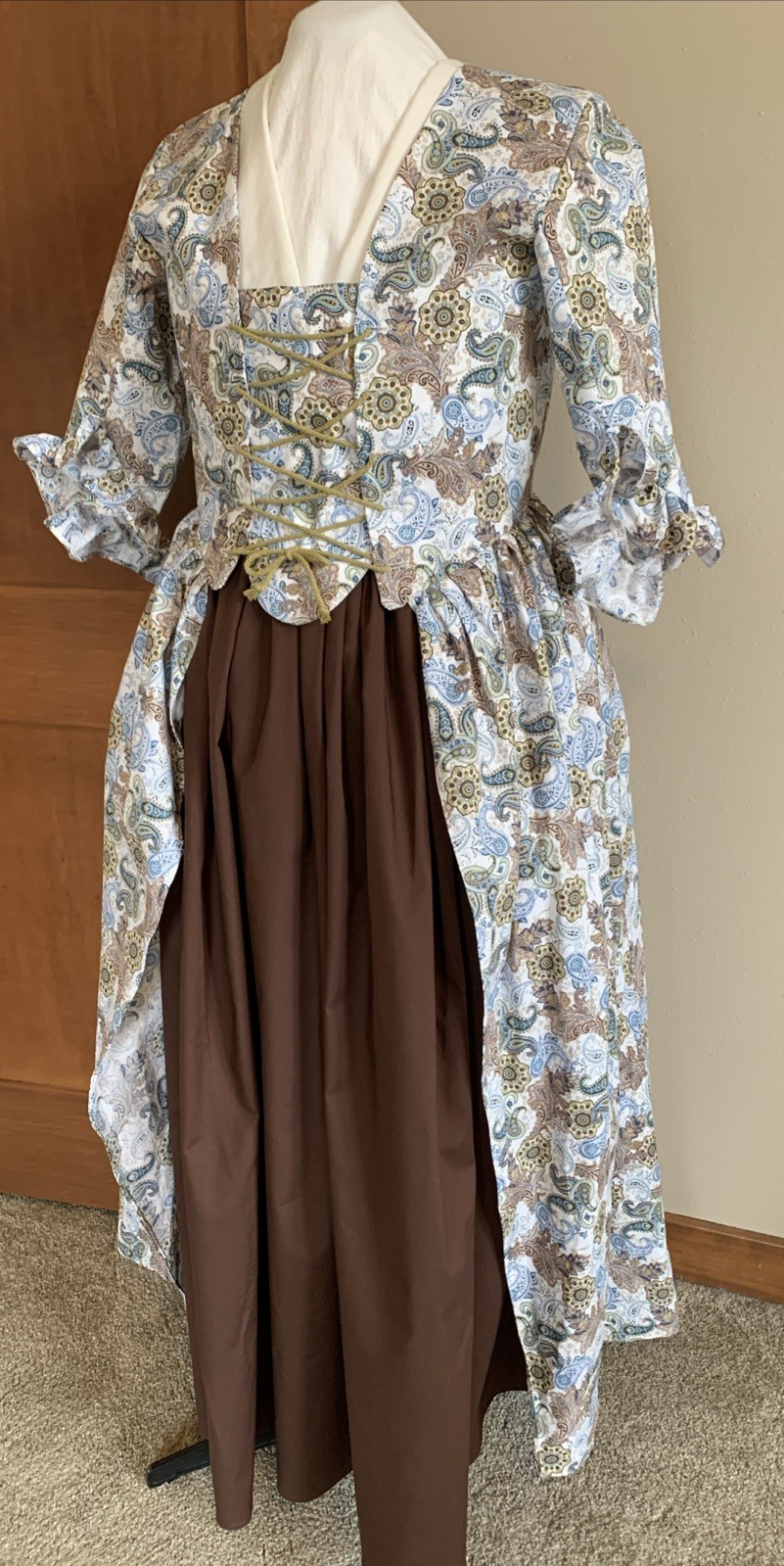 LG Outlander, Colonial, Lightweight Cotton Paisley Polonaise/Over Dress.  NWOT