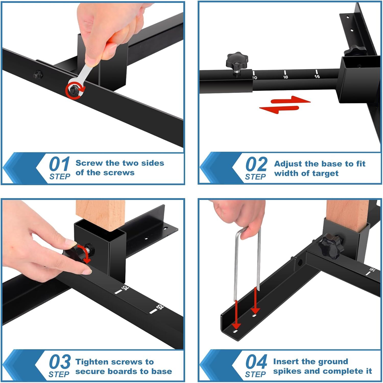 2Pack Metal Shooting Target Stand Base,Adjustable Paper Target Holder USPSA/IPSC