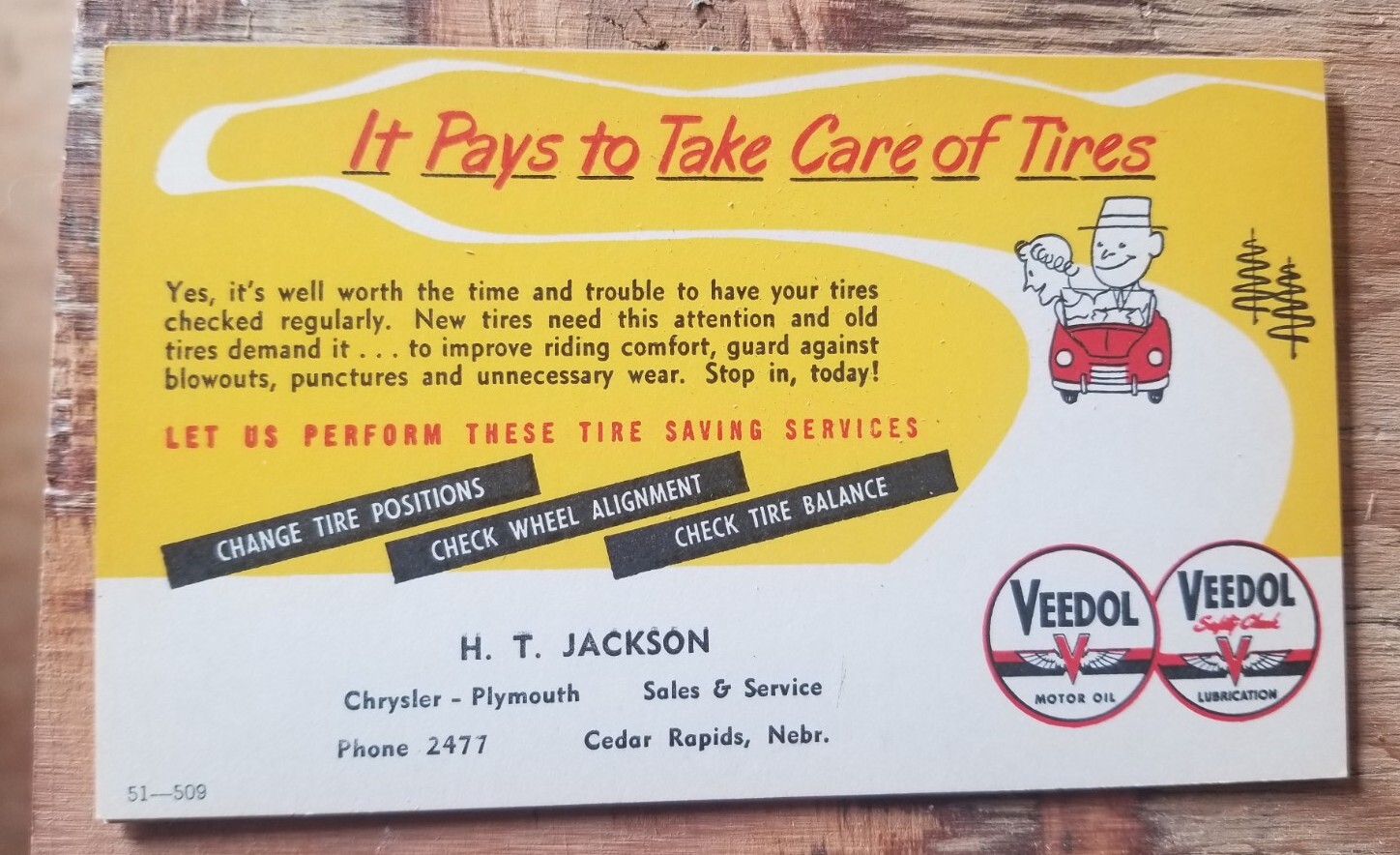 Vintage Veedol Service Postcard new unused old stock card #4