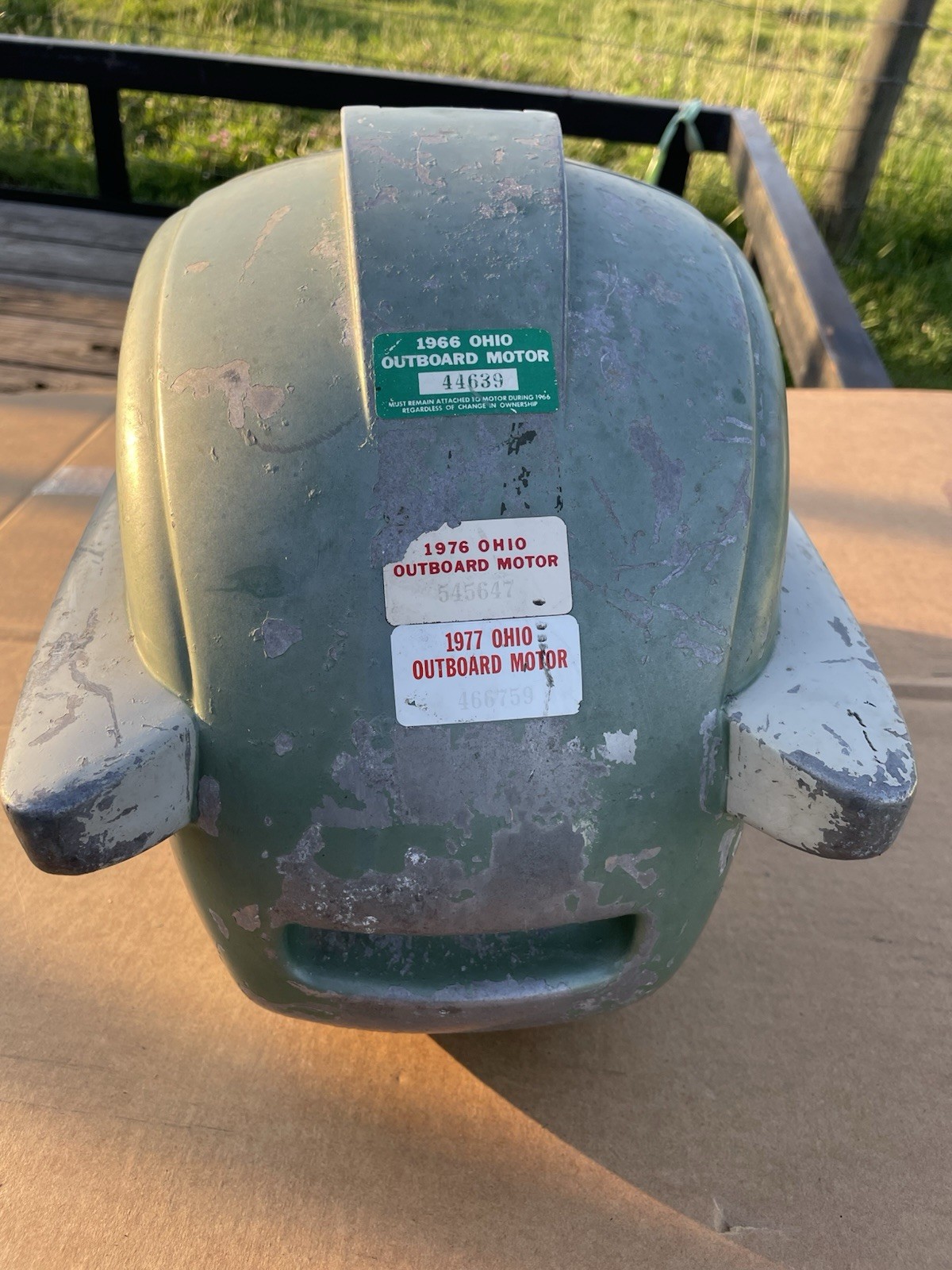 OMC Johnson 1955 5 1/2 HP CD12 Motor Hood Cowling