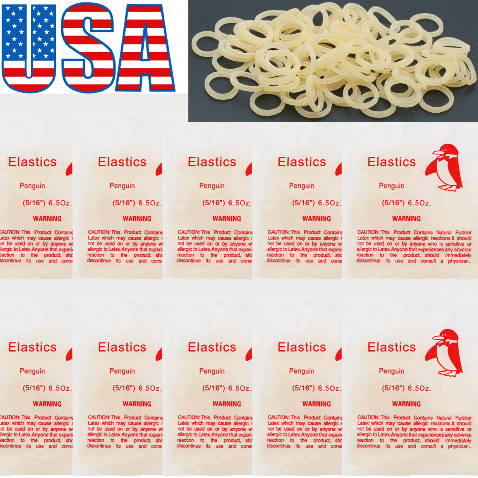 US Dental Orthodontic Elastics Rubber Bands Ortho Latex Braces 3.5 5.0 6.5 OZ